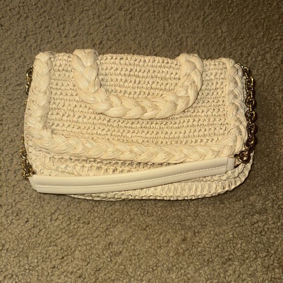 H&M handbag Boho Woven Straw Rattan Shoulder Bag 8”X 11” - Picture 5 of 10